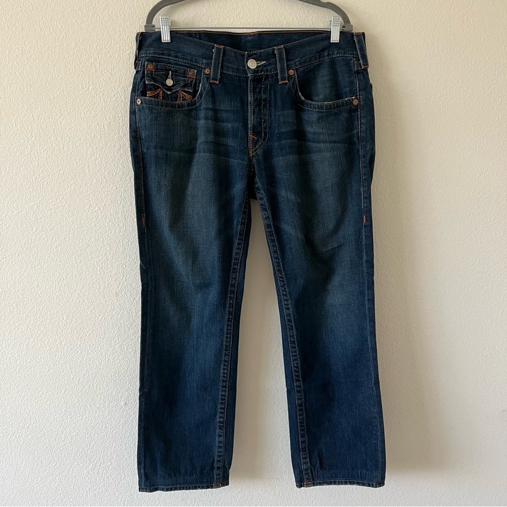 Vintage True Religion Rainbow Rope Stitch Button Fly Made in USA Jeans SZ 34 - Picture 3 of 17